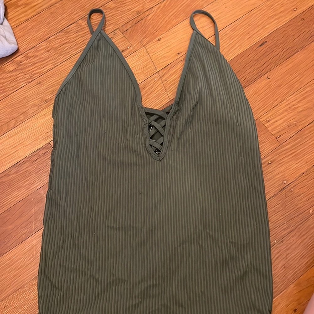 Free People Intimately Army Green Tank, Medium
